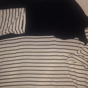 Navy&cream pocket Top 3/4sleeve